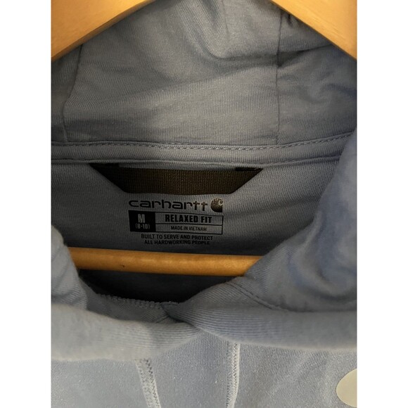 Carhartt Blue WOMEN'S RELAXED FIT MIDWEIGHT SLEEVE GRAPHIC Medium HOODIE - Picture 4 of 7